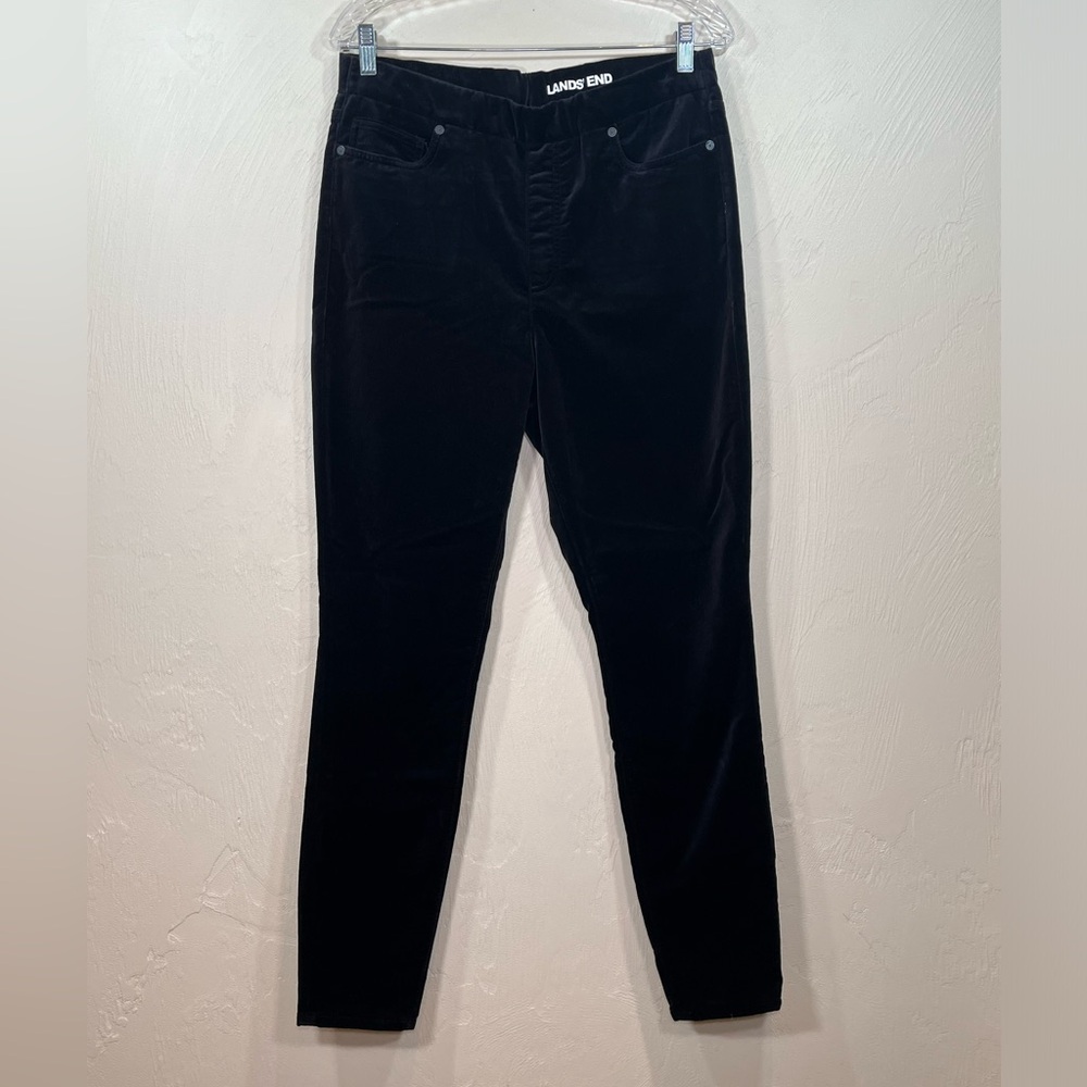 Lands End Black Velvety Pants